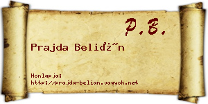 Prajda Belián névjegykártya